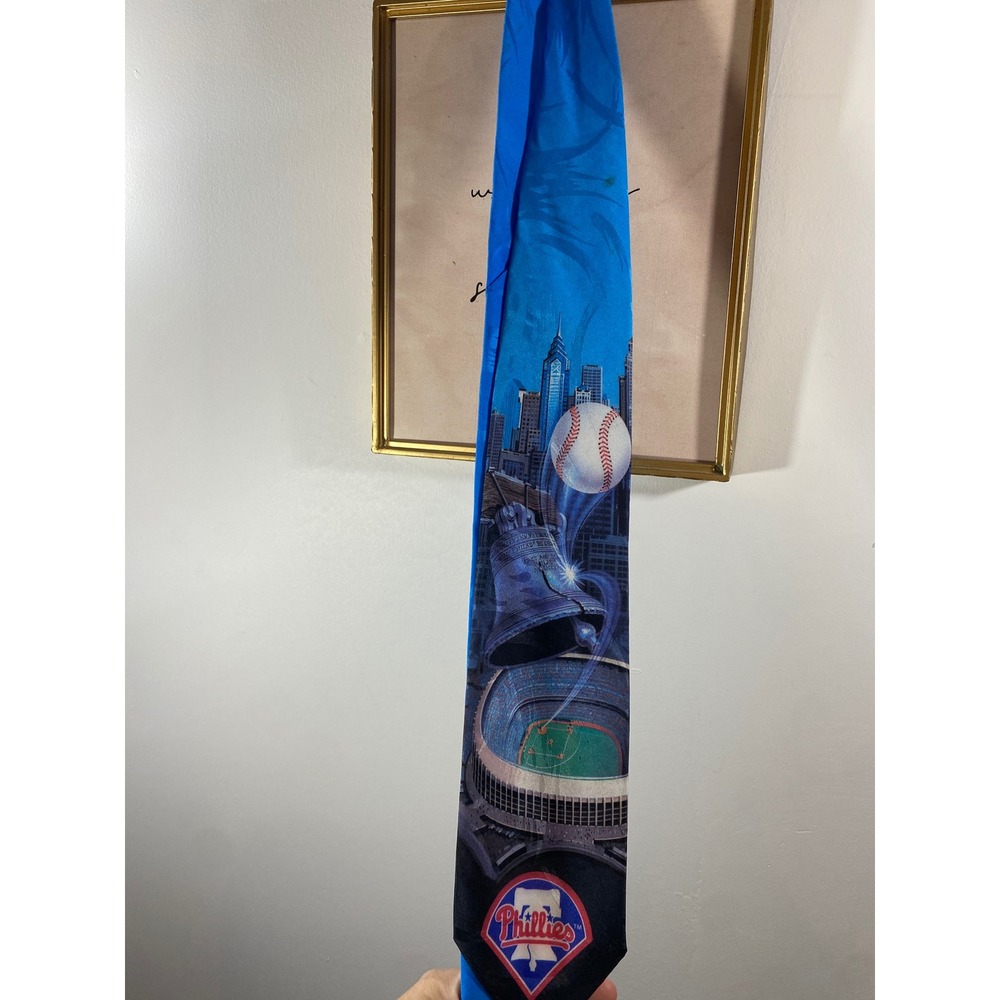 Vintage 1993 Ralph Marlin Philadelphia Phillies MLB Baseball Liberty Bell Tie